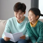 중학교 발표력 향상법 - **Prompt:** A heartwarming scene featuring a Korean middle school student, looking slightly anxious ...